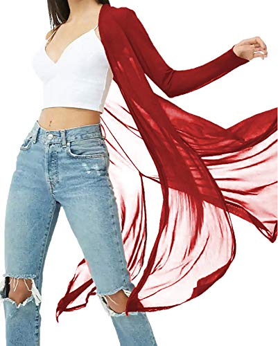 Image of Womens Sexy Sheer Long Sleeve Cardigan See Through Mesh Cover Up