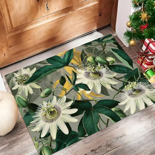 Tapis de sol fleur de la passion tropicale pour entrée intérieure chic