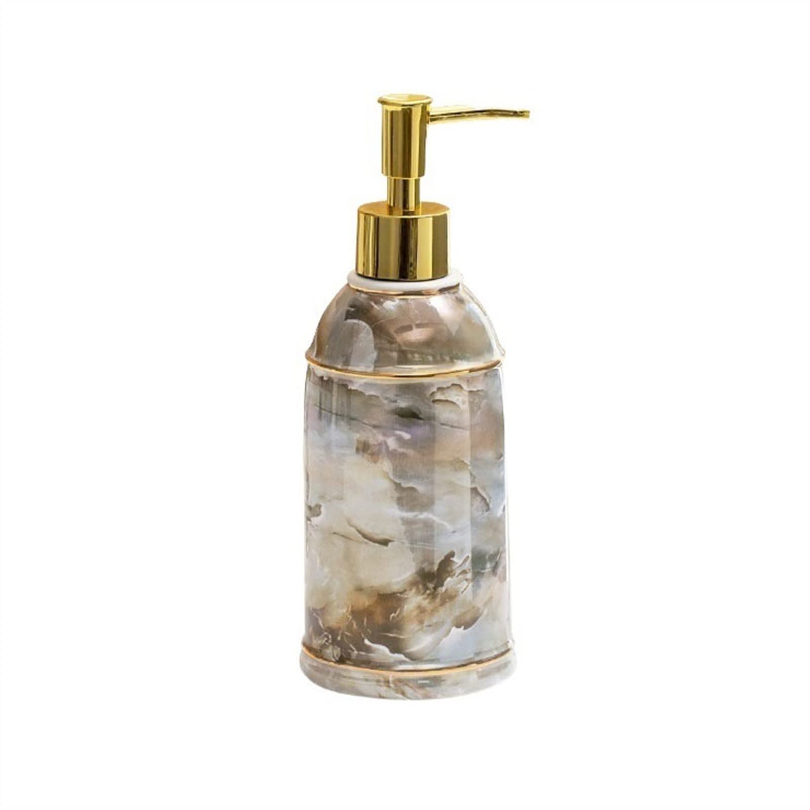 Distributeur de Douche : Distributeur de Savon en céramique de 400 ML, élégant et Luxueux, Flacon de Lotion de Haute qualité pour la Salle de Bain, Fermeture par Pression (Couleur : 1)