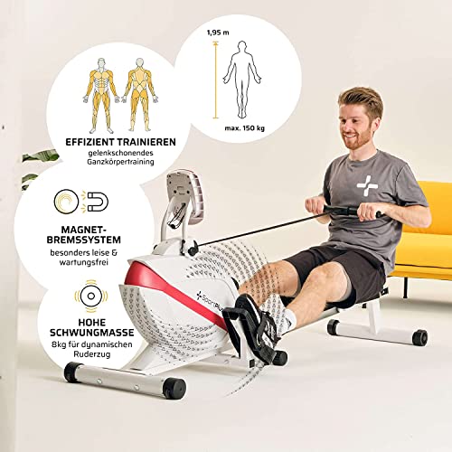 SportPlus| Rudergerät für zuhause| Designed in Germany, klappbar, leises Magnetbremssystem, 8 Widerstandsstufen… – Bild 5