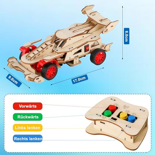 Experimente für Kinder ab 8, 9, 10, 11, 12, 13, 14 Jahren,Formel 1 Ferngesteuertes Auto Bausatz aus Holz für Jungen & Mädchen,Wissenschaftsspielzeug Geschenk Lernspielzeug für 8-12 Jährige