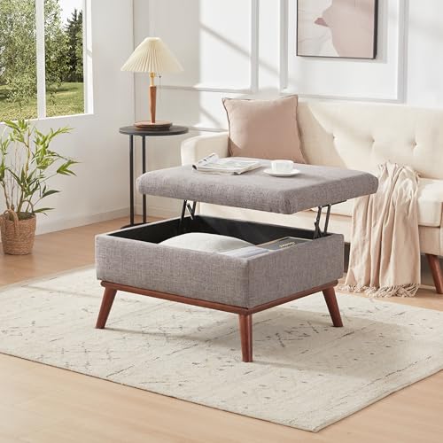 Tbfit Large Ottoman with Storage, Mid Century Modern Rectangle Coffee