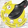 Mens Non Slip Kitchen Shoes, Men Steel Toe Cap Non Slip Lightweight Shock Absorbing Safety Work Chef Shoes, Indoor and Outdoor Chef Clogs, for Chefs, Garden Shoes Indoor Outdoor(9 UK) Black #5