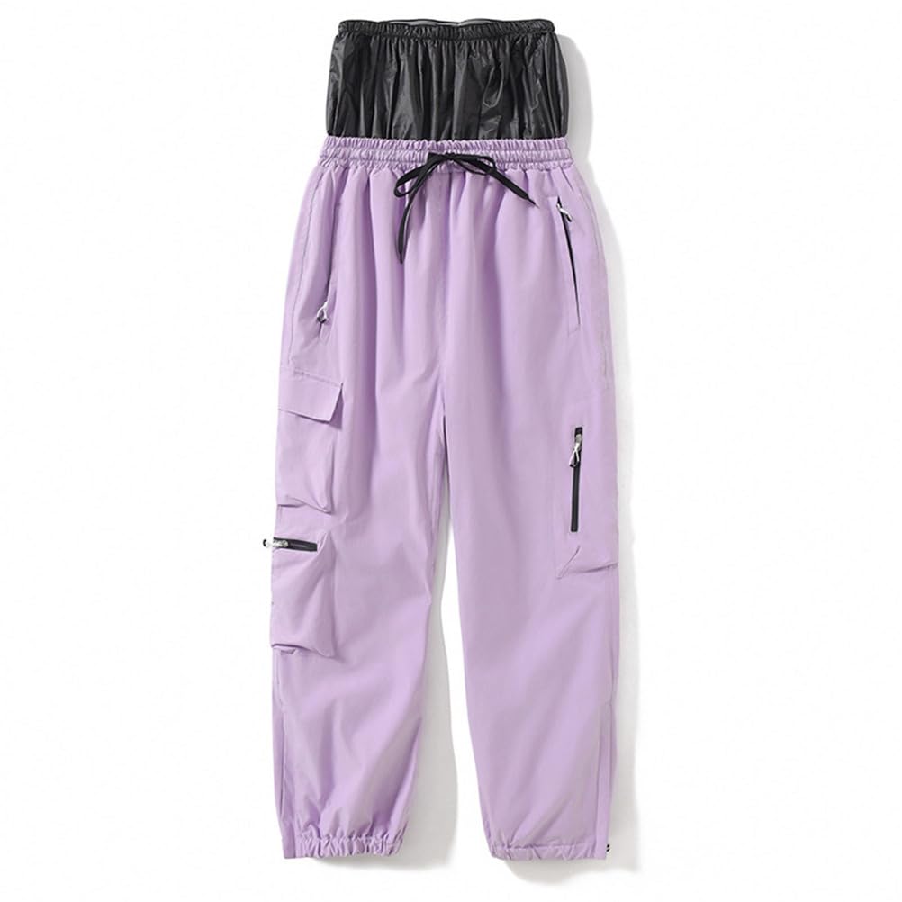 Viola,S, Pantaloni da Sci Invernali Larghi e Impermeabili da Uomo e da Donna, Super Larghi per Snowboard Neve Sciolta Sport Isolamento Antivento