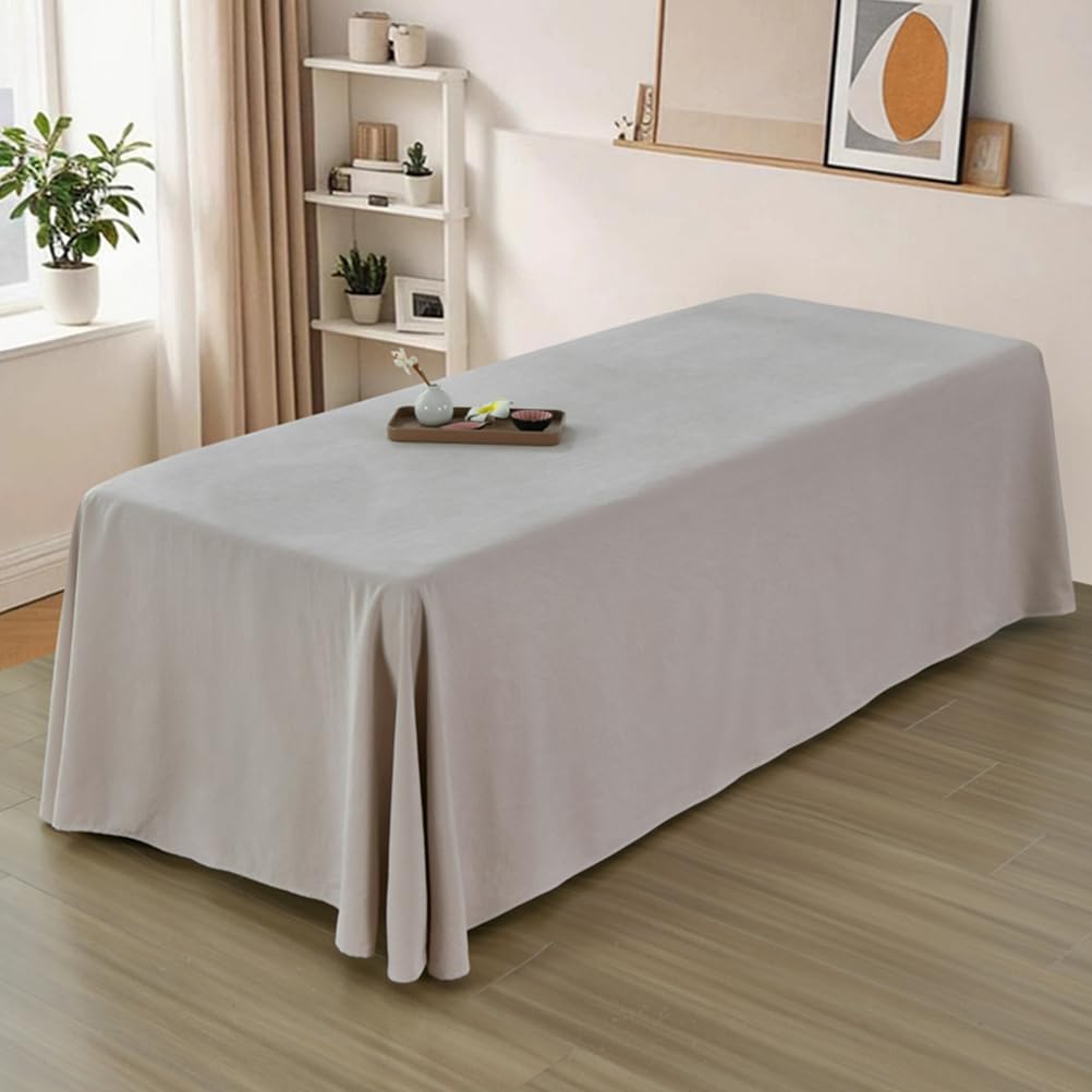 Ldlcycn Khaki(N) ,80 * 190Cm, Massage Bed Cover With/Without Hole Massage Spa Table Bed Sheet Full Wrap Massage Table Skirt Spa Bed Cover With Skirt Beauty Massage Spa Couch Cover Washable