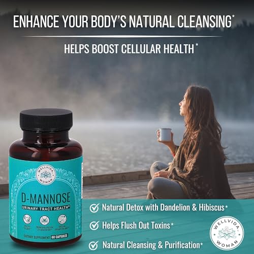 image for WellVida Natural D Mannose 1000mg Capsules | Antioxidant-Rich Cranberr