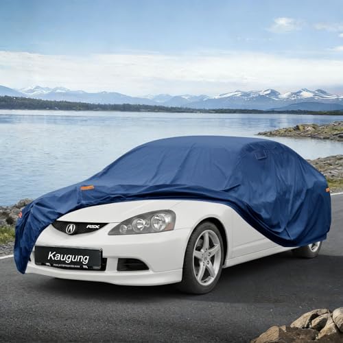 Image of Kaugung Custom Fit Car Cover for Acura RSX (2002-2006) & Acura CSX (2006-2011), Heavy Duty Waterproof All Weather Outdoor Protection, Breathable Full Exterior Cover with Vent, Rain Sun Snow UV Proof