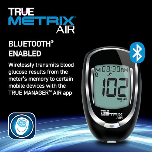 image for TRUE METRIX AIR Meter Starter Kit - Blood Glucose Meter, Case, 100 Tes