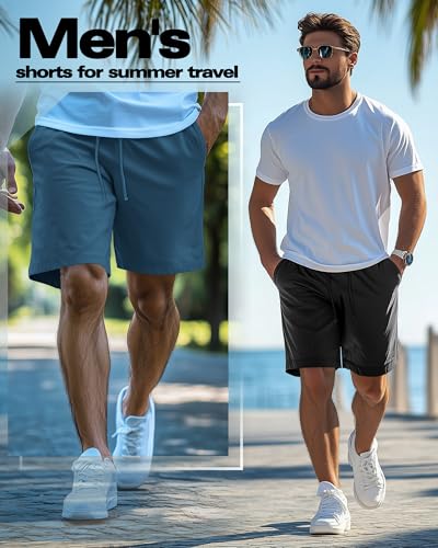 Neer 3 Pack Men's Gym Shorts Athletic Drawstring Cotton Loose Workout Soft Summer Casual Running Shorts with Pockets4