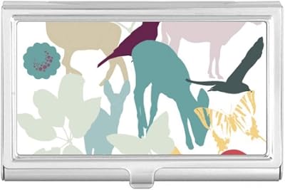 Bird Deer Flower Nature Environment Business Card Holder Case Pocket Box Wallet