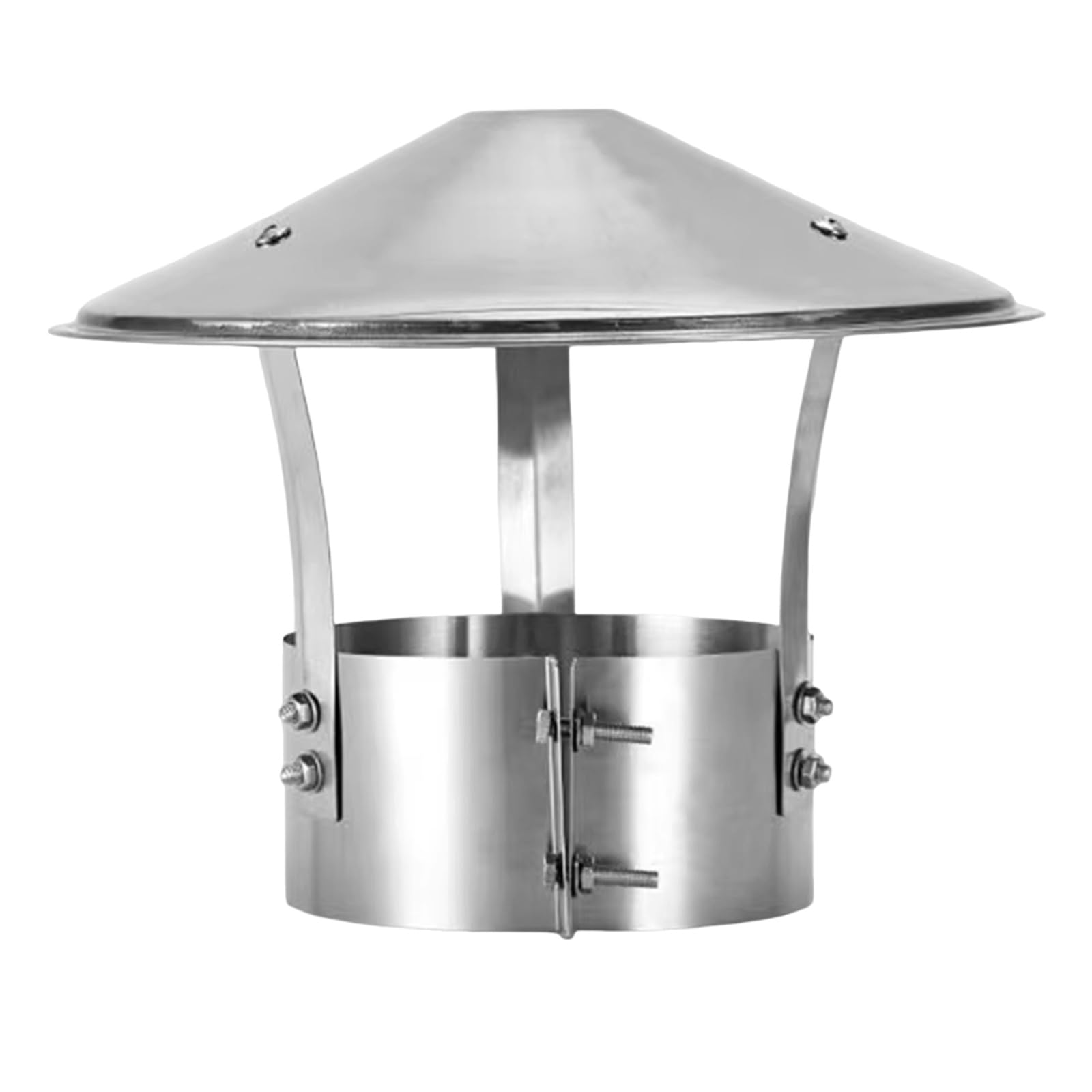 GYEQXKT Chimney cap,Stainless Steel Chimney Cap with Round Base and Double Screw Security for Windproof and Stable Protection in Single Flue and Outdoor Fireplace Applications