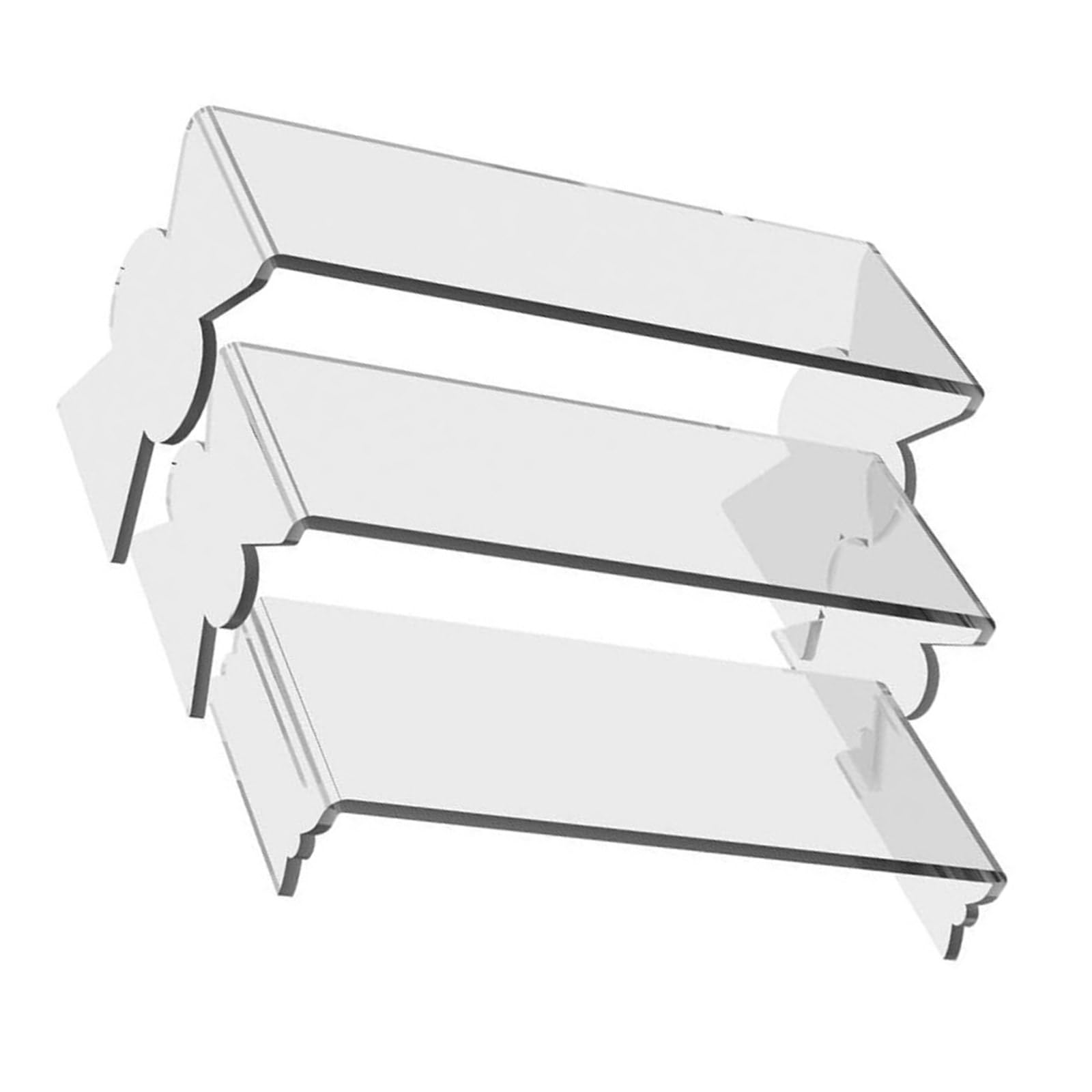 YWLUUOO 3 Tiers Acrylics Display Stand Stable Cosmetics Shelf Easy to Assemble Figurine Rack for Anime and Game Enthusiasts Home Decoration Collectible Shelf