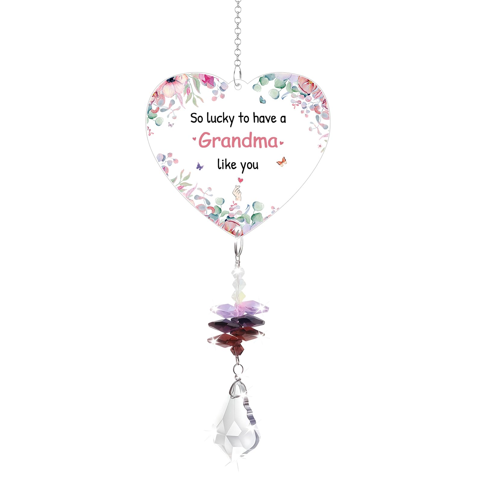 Grandma Gifts, Crystal Suncatcher, Christmas Birthday Gifts For Grandma, Grandma Birthday Gifts, Presents for Grandmother from Grandchildren for Mother's Day Christmas Thanksgiving Gift