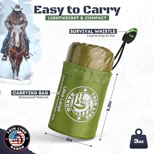 Saco de Dormir de Emergencia Ultra Grande para Supervivencia - Prevención de Hipotermia y Refugio - Bolsa Bivvy para Múltiples Personas - Equipo de Supervivencia Ideal, Esenciales para Camping de Emergencia miniatura 2