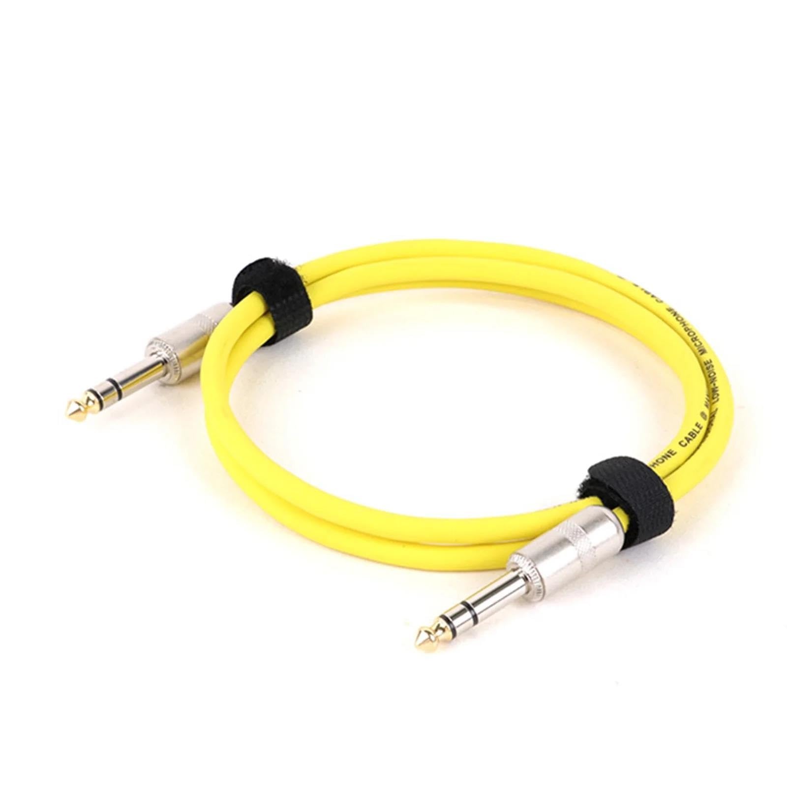 1 X Gitarren-Patchkabel, 1/4 Zoll TRS-Stecker Auf 1/4 Zoll Stecker, Patchkabel, 6,35 Mm Symmetrisches Stereo-Audiokabel, Mehrfarbig(Yellow,5m)