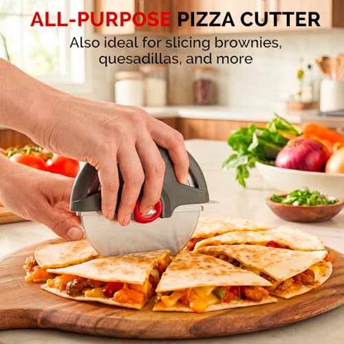 UHIYEE Pizza Cutter Wheel, 4.3 Inch Stainless Steel Pizza Slicer with Protective Blade Cover, Detachable Dishwasher Safe Pizza Cutter for Thin Crust, Thick Crust, Flatbread and Pastry by UHIYEE - Image 4