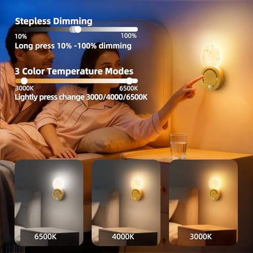 Apliques de pared LED interior modernos con detector de movimiento y luces magnéticas plateadas 4