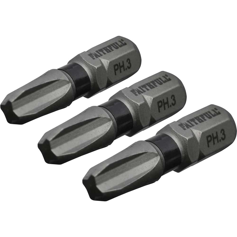 Philips Impact Screwdriver Bits PH3 x 25mm (Pack 3)
