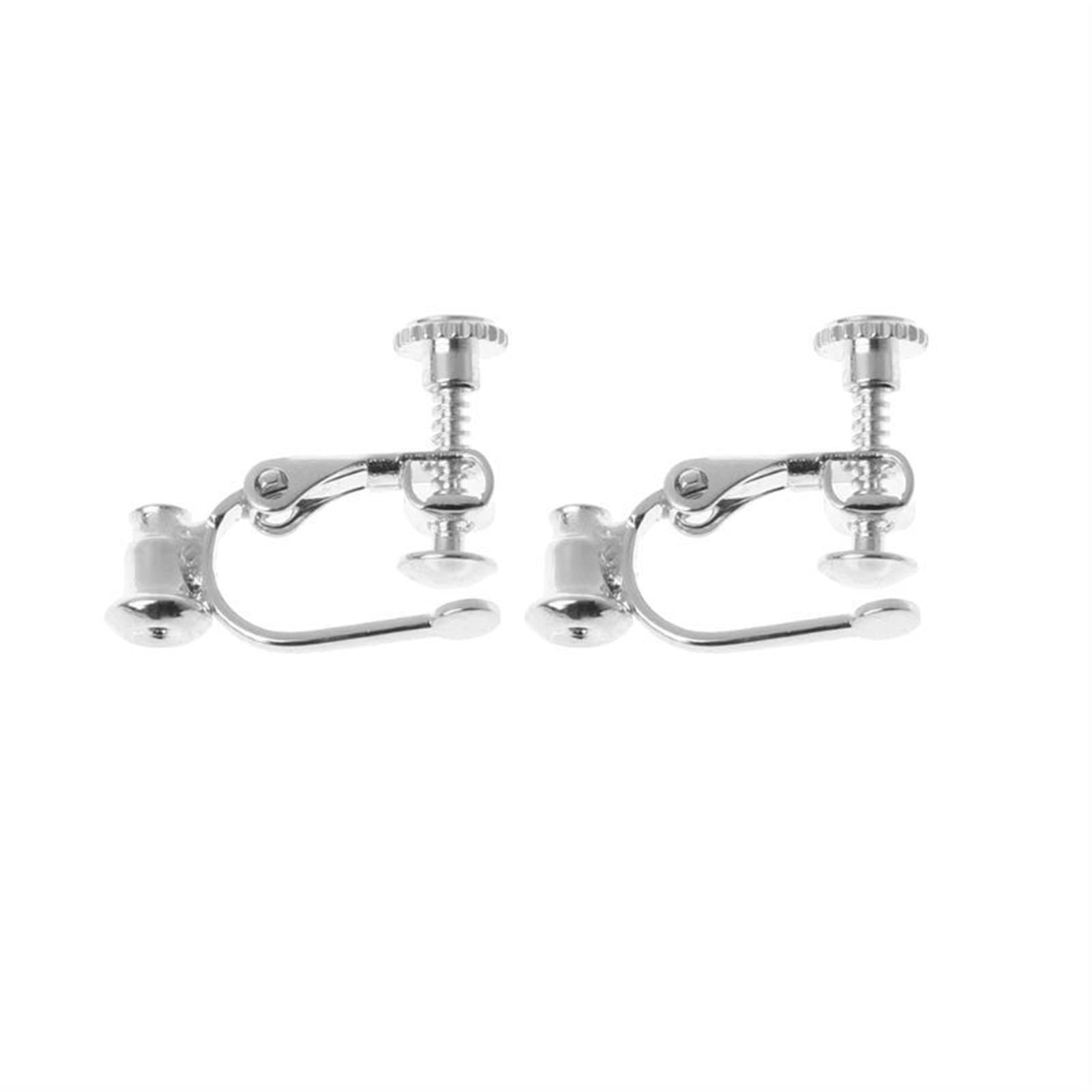 GMYQ Clip-on Earring Converter 1 Pair DIY Earring Converters For No-pierced Ears Turn Any Stud Into A Clip-On (Color : Silver)