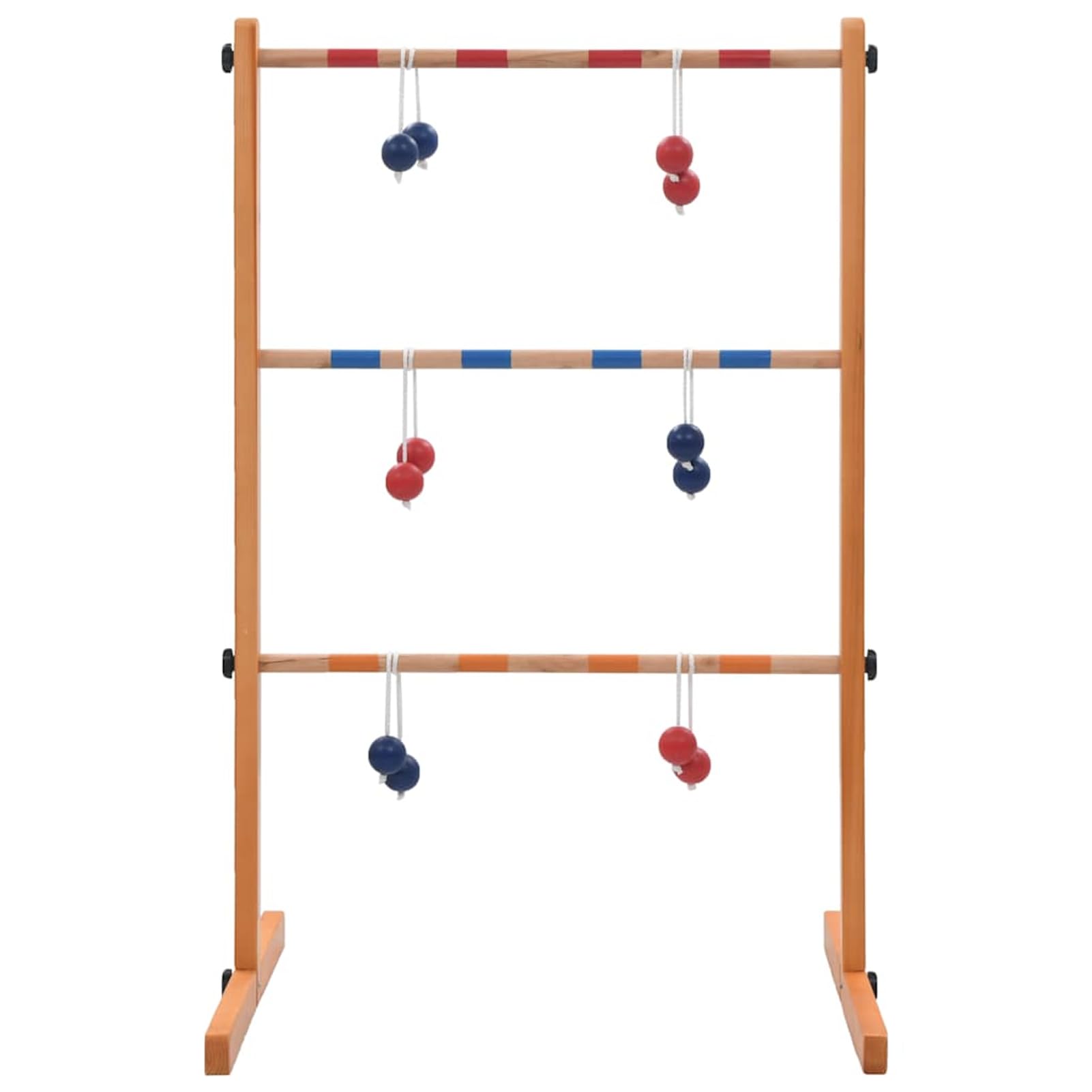 Homgoday Gioco Spin Ladder in Legno massello di Pino Dimensioni 62x60x100 cm Include 6 Palline e Borsa per Divertimento in Famiglia.