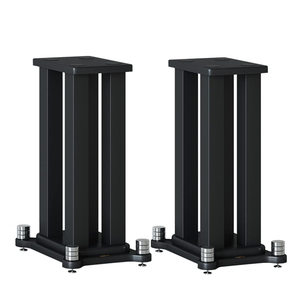 RENJJPBO Metal Floor Speaker Stands-1 Pair Surround Sound Home Theater Box Shelf Heavy Duty Bookshelf Speaker Stands for Home Theater (Color : Black, Size : 400mm/15.7inch) (M)