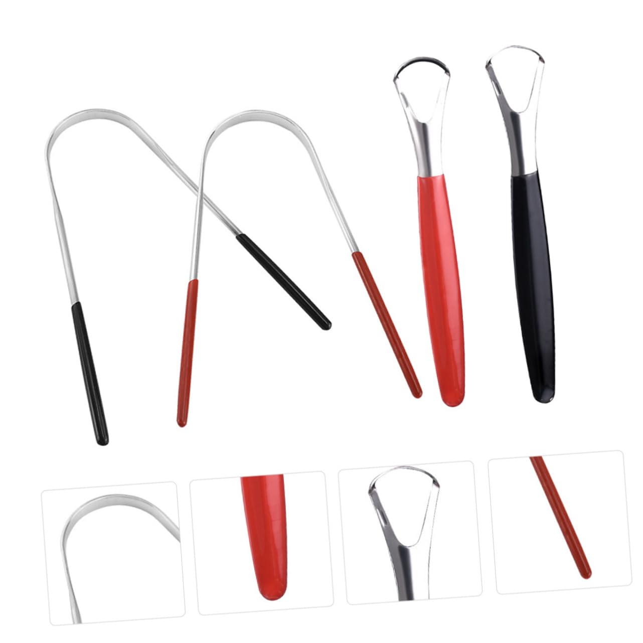 FRCOLOR 3 Set Raschietti Per Lingua Strumenti Per Orale Inossidabile Leggeri E Facili Portare Per Uso 4 Pezzi * 3