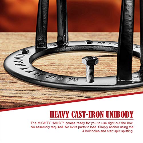 Mighty Hand Kindling Splitter Xl, Cast Iron Firewood Cutter | Quick & Sturdy 9”-Dia. Log Splitter, Manual Use For Home, Campsite & More #TOP1