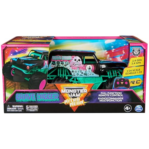Monster Jam Grave Digger Nitro Neon 1:24 cadeau idéal d'anniversaire enfant