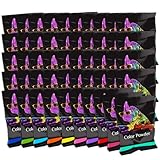 Chameleon Colors 70g Color Powder Packs - Great for Summer Camp, Holi Powder, Color Run, Photo Shoot, Color War - 50 Pack - 10 Vibrant Rainbow Colors - Individual-Sized Bags - Non-Toxic, Gluten-Free