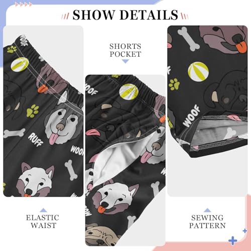 Husky Bulldog Boys Long Pants Soft Trousers Elastic Waist Kids Lounge Bottoms with Pockets S-XL4