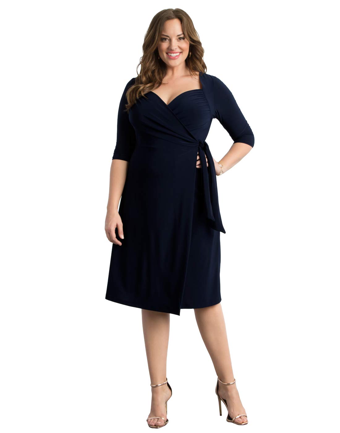 Kiyonna Women's Plus Size Sweetheart Knit Wrap Dress