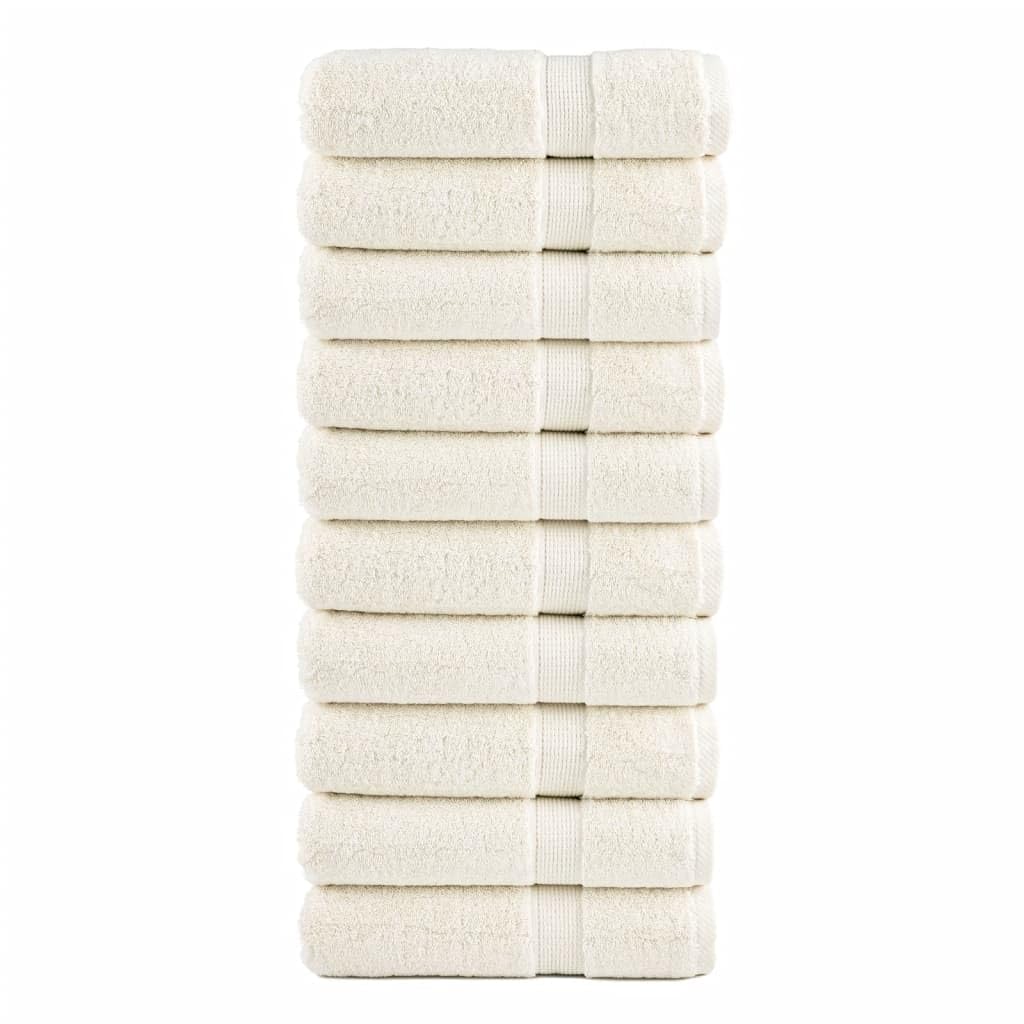 SOLUND Juego de 10 toallas de baño de 100 x 150 cm, 600 g/m², toallas de rizo absorbente con cinta para colgar, toallas de algodón certificadas Öko-Tex, para uso doméstico y comercial