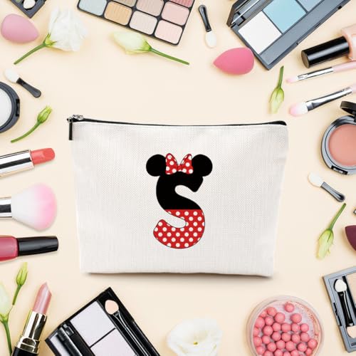 Cute Cartoon Mouse Gifts Initial A-Z Personalized Makeup Bag Monogrammed Cosmetic Bags Magic Mouse Stuff Funny Mouse Themed Gifts Mouse Lover Gifts Wizard Gifts Birthday Gifts for Women Girls (S)4