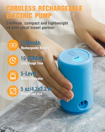 Image of Vacuum Storage Bags for Travel, 12 Pack (4M+4S+4XS) Vacuum Seal Bags with Wireless Rechargeable Electric Pump, Travel Essentials Space Saving Bag for Clothes, Luggage, Carry-on Suitcase, Backpack