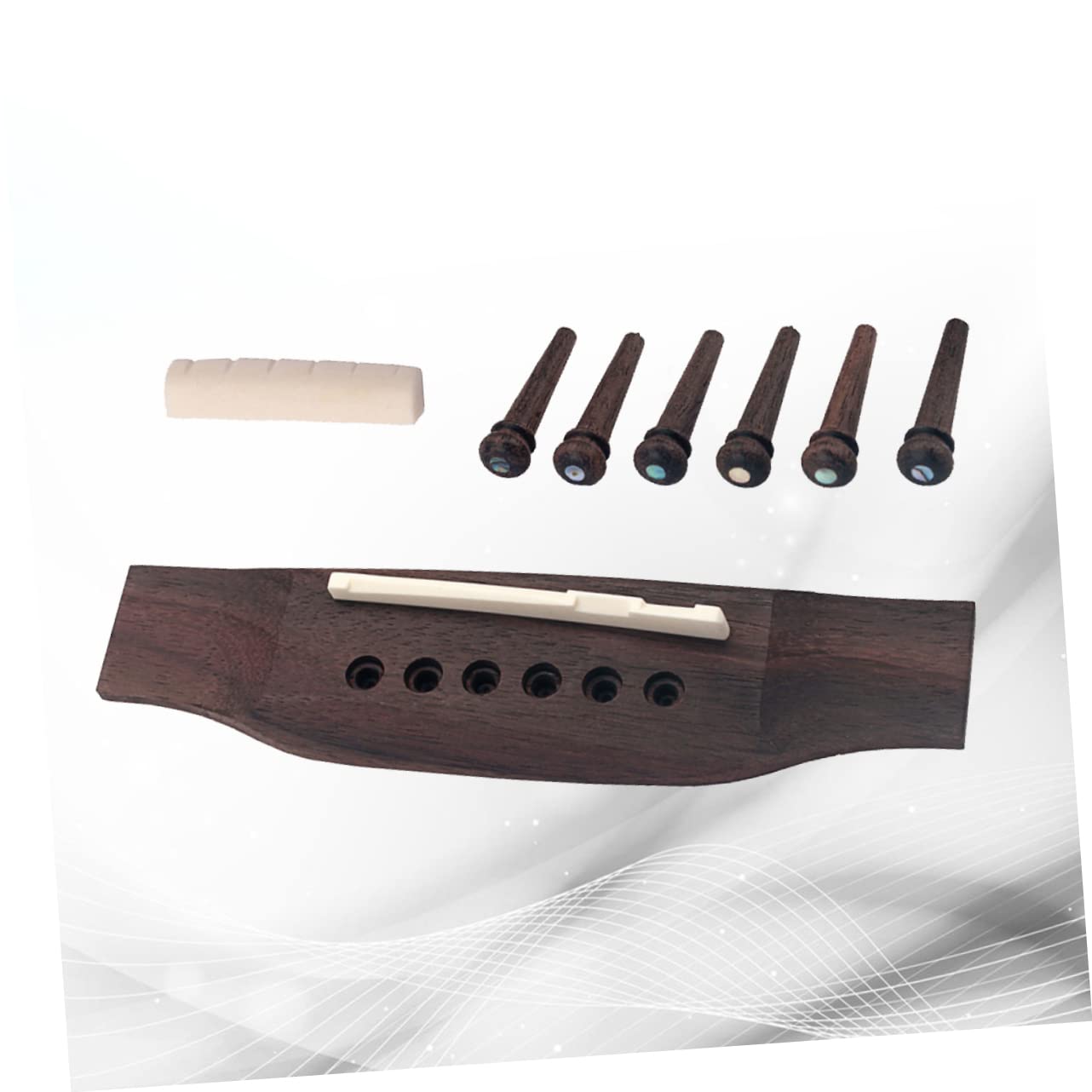 Toyvian 3 zestawy gitary, mostek kostny, gitara, akustyczna, siodło, do gitary akustycznej, mostku basowego, części T, orzech klasyczny, drewniany mostek strunowy, pusty