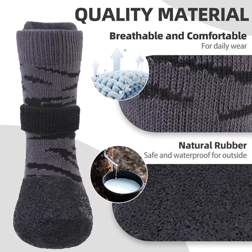 PUPTECK-Anti-Slip-Dogs-Shoes-for-HotCold-Pavement-Senior-Booties-Rubber-Boots-Paw-Protectors-for-Small-Medium-Large-Size-Dogs-to-Prevent-Licking-Grippy-Socks-for-Hardwood-Floors-Tiger-XL PUPTECK Anti Slip Dogs Shoes for HotCold Pavement Senior Booties Rubber Boots Paw Protectors for Small Medium Large Size Dogs to Prevent Licking Grippy Socks for Hardwood Floors Tiger XL