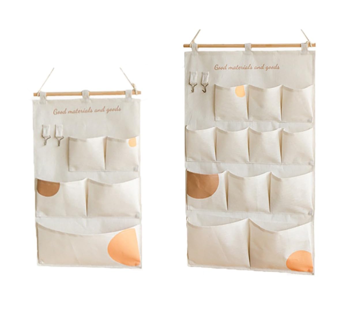 KICPUK Door Organiser Hanging Bag,Hanging organiser for the wall,camping storage bag,suitable for cupboards,behind doors,bathrooms,offices (2-teiliges Set,Khaki)