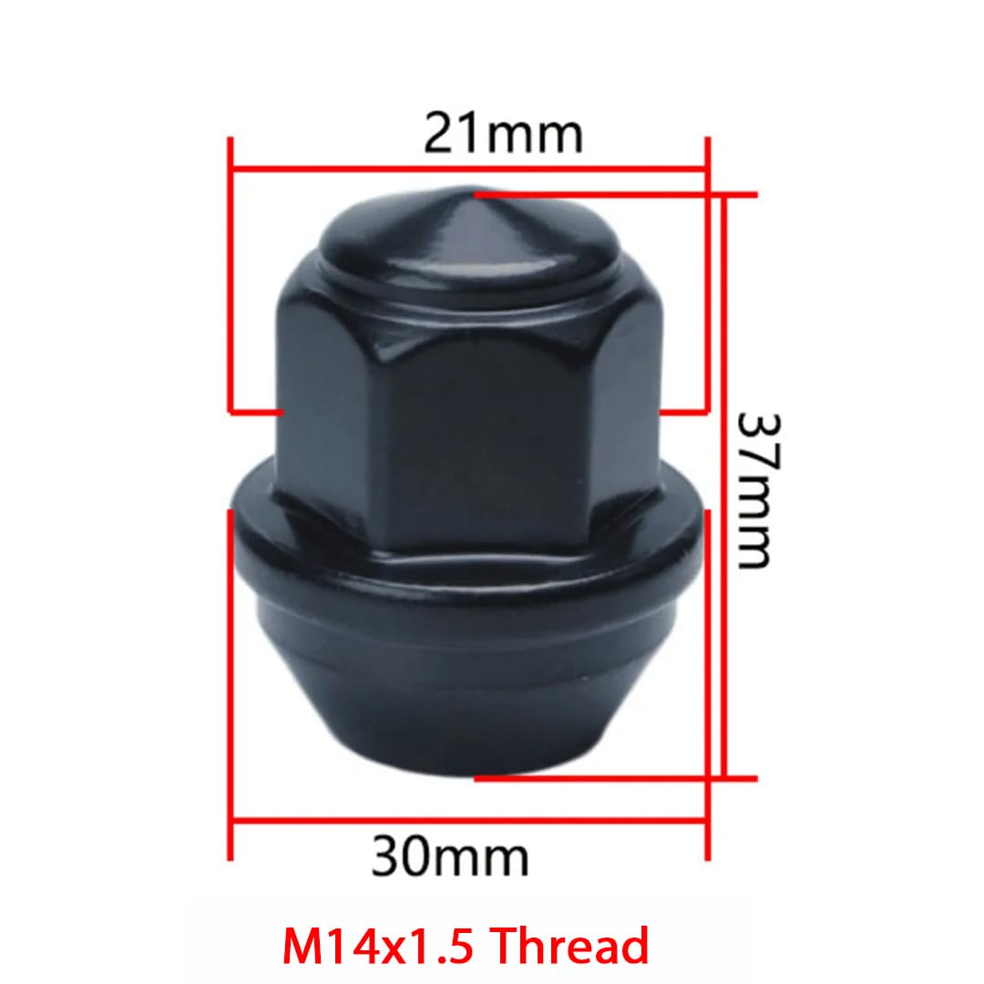 Nakrętki do Kół dla Forda Mustanga Explorera Edge Maverick, 20 szt. nakrętek kół M14x1,5 o wysokości 37mm, 13/16" z łbem sześciokątnym 21mm