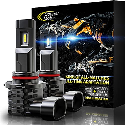 Cougar Motor 9012 LED Bulb, 10000LM Noiseless 6500K Cool White All-in-One Conversion Kit Direct Installation, Halogen Replacement