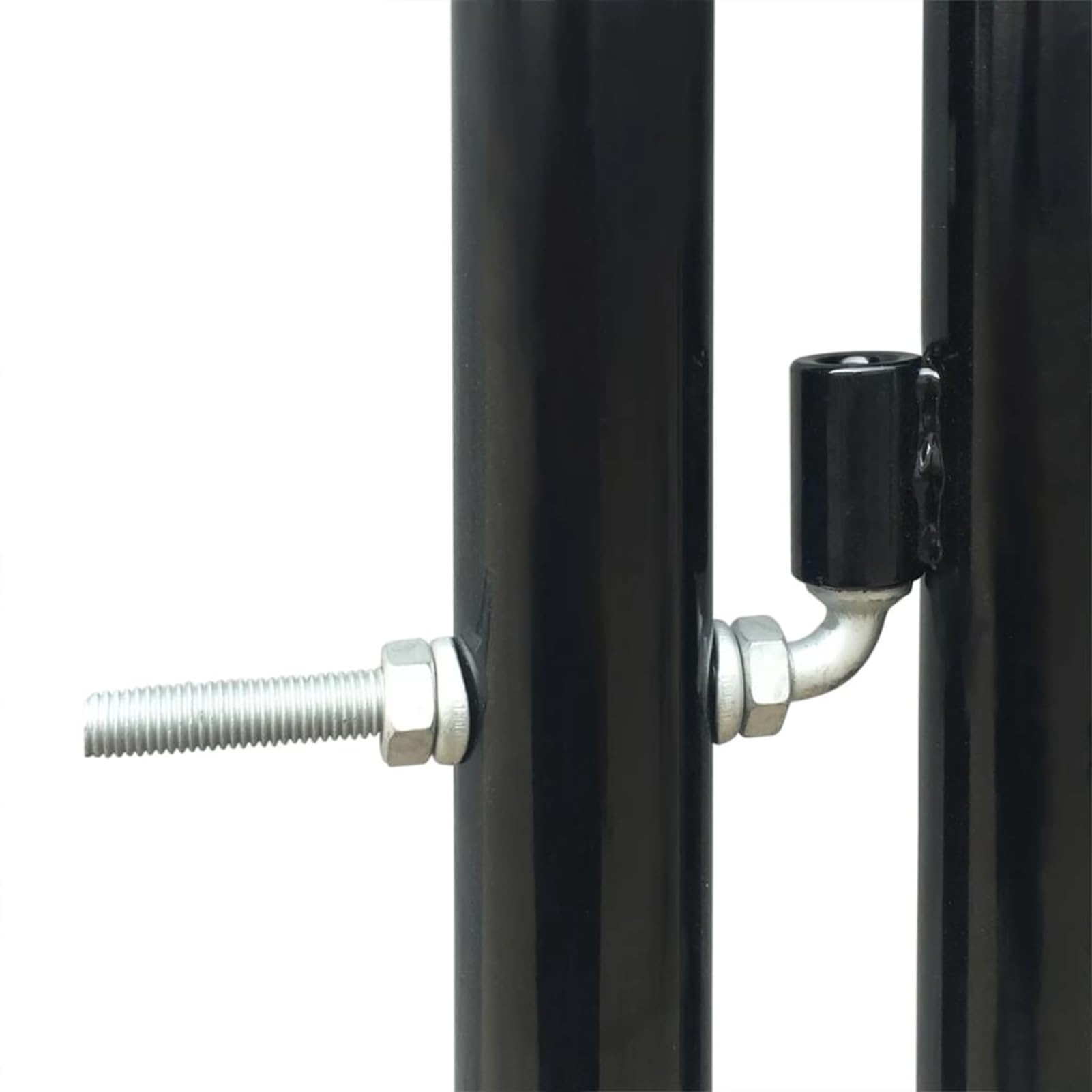 Rantry Mobile Cancello per Recinzione Singolo Nero 100 x 200 cm, Cancello per Giardino, Cancello per Recinzione da Esterno, Porta Staccionata Pedonale Barriera per Cortilev