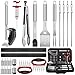 Produktbild Homemaxs Grillwerkzeug Set, 25 Stück extra Dickes und langes Edelstahl Grillbesteck, Reinigungsbürste, Fleischklaue, Fleischinjektor, Grillmatte für Männer, Camping/Garten mit Koffer