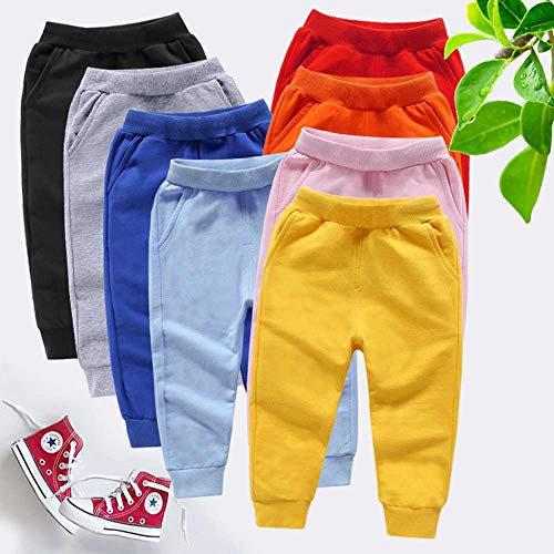 DCUTERQ Baby Boys Girls Sweatpants Casual Cotton Pure Color Sport Jogger Pants Athletic Trousers with Pockets3