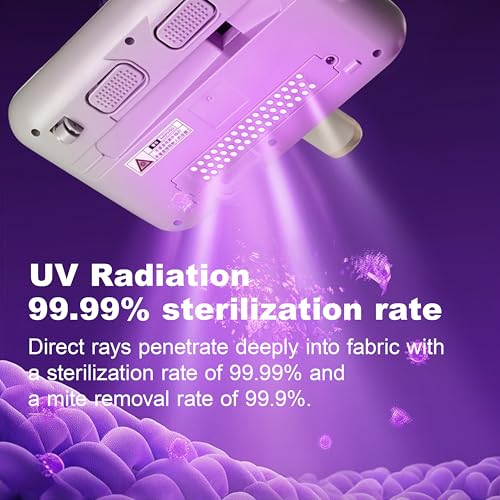 Image of OLV UV-Powered Portable Vacuum Cleaner for Bed & Sofa | Handheld Dust Mite Remover with UV Sterilization, 10kPa Suction | Rechargeable Type-C, Lightweight, Anti-Allergen Mattress Vacuum