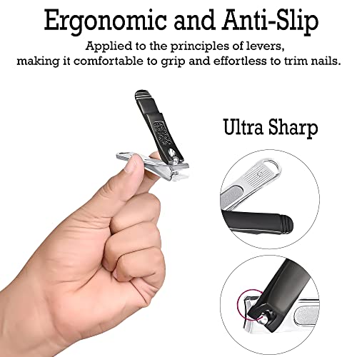 Image of DOCOSS Stainless Steel Nail Cutter Kit For Men and Women Nail Clippers set -Pack Of 2 (Black)