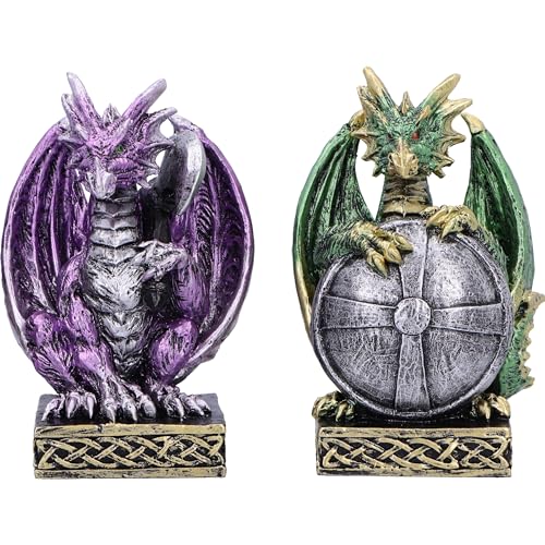 Nemesis Now Defend the Hoard (Set of 4) 10cm, Resin, Silver, Dragon Figure, Silver Ornament, Collectable Giftware - Image 3