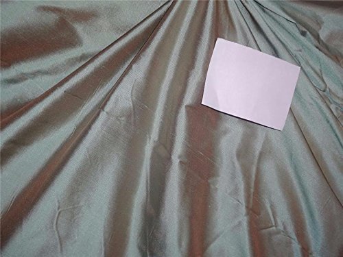 Dupion Soie Bleu X Pêche PKT # 246 coupon textile haut de gamme