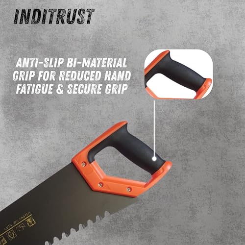 Image of Inditrust 24 inch 600mm Carbide Tipped Teeth AAC /Concrete /Siporex Hand Saw for Cutting Bricks, Aerated Concrete Blocks, Cement Cutter Blade with PVC Handle