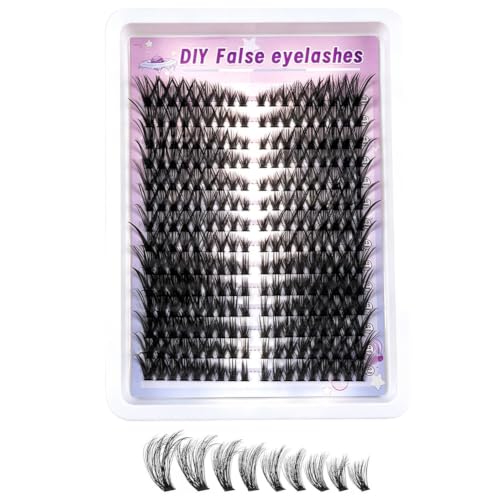 Image of MAYCREATE 252PCS Manga Lash Clusters With Spikes Wispy Cluster Eyelash Extensions Fluffy Anime Eyelashes Clusters Reusable Faux Mink Fairy Individual DIY Lash Extension
