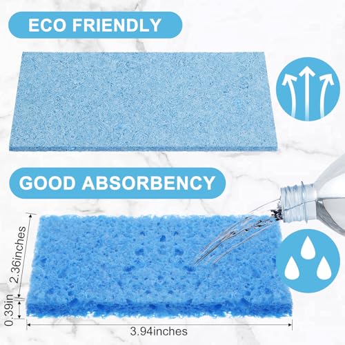 Image of Zhengmy 100 Pieces Sponges Bulk Sponges Kitchen Compressed Sponge Natural Dish Sponge Compressed Wood Pulp Cleaning Without Scratching for Kitchen Bathroom, 3.9 x 2.4 x 0.12 Inch (Blue)