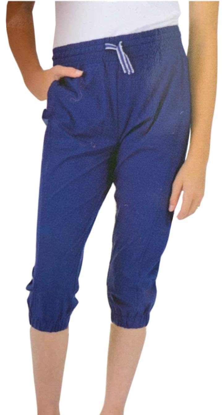 Boston TradersYouth Girls' Capri Crop Travel Pants - Blue - Medium